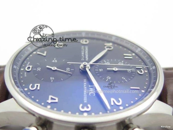 MIROTIME 0721 Supportive Portuguese Chrono IW371431 ZF 1:1 Best Edition Gray Dial On Brown Leather Strap A79350 (Slim Movement) 7261